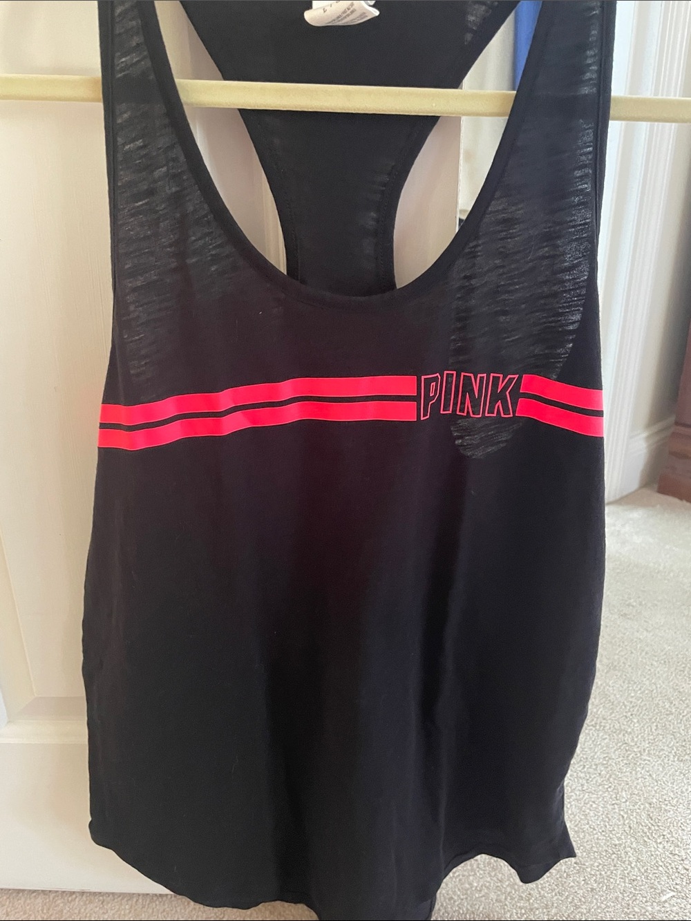 PINK Victoria's Secret Black Racerback Tank